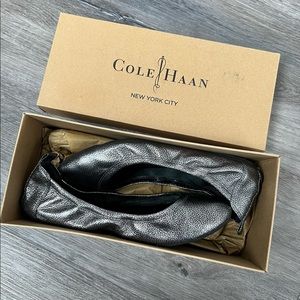 Cole Haan Jenni Ballet Flats Black Metallic Size 6.5